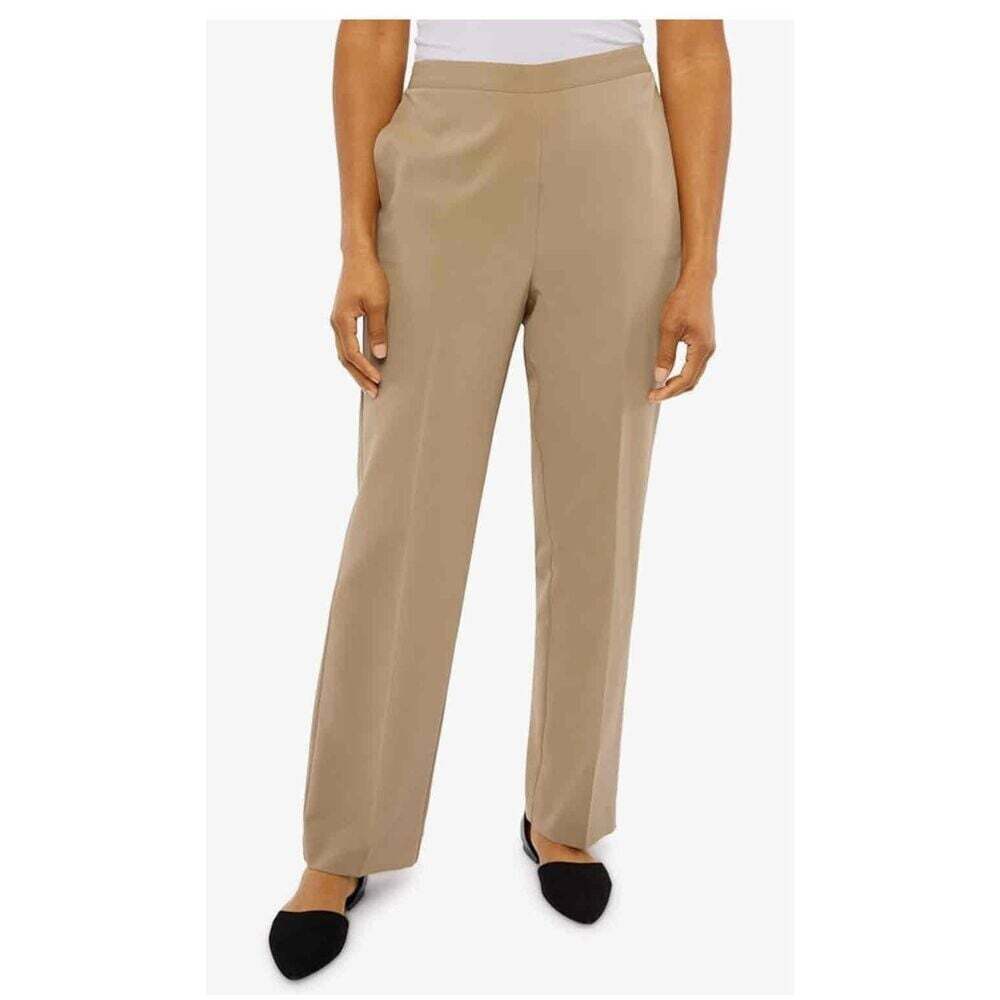 Alfred Dunner Womens Classic-Fit Pecan Pants Size 14 New with Tags